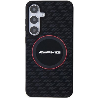 3. AMG Silikon Carbon Pattern MagSafe Hülle für Samsung Galaxy S24 - Schwarz