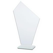 Glastrophäe mit zerbrochenem Sockel