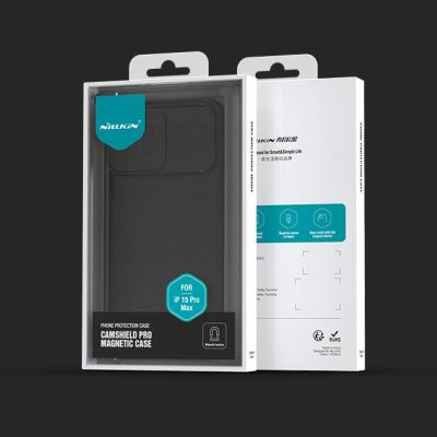 15. Nillkin CamShield Pro magnetische Hülle für iPhone 15 Pro Max mit Kameraschutz – Blau