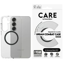 CARE by PanzerGlass Flagship Urban Combat Black QI-Hülle für Samsung Galaxy S25+ – transparent