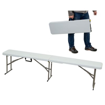 13. Klappbare Cateringbank 183 x 28 x 43 cm, weiß