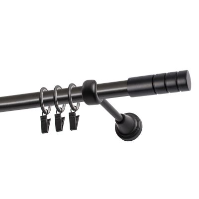 EINZELNE GARDINENSTANGE Ø 19 MM SCHWARZ 160 CM TECHNO MIT RINGEN KOWALSKI