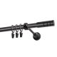 EINZELNE GARDINENSTANGE Ø 19 MM SCHWARZ 160 CM TECHNO MIT RINGEN KOWALSKI