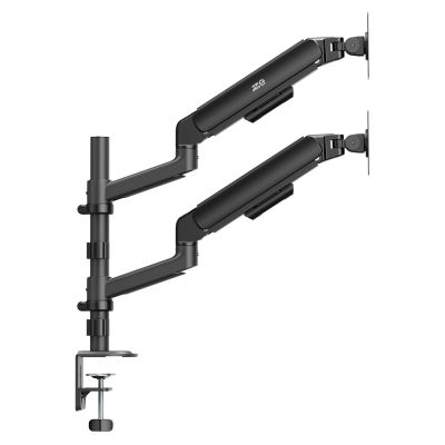 8. ERGO BÜROHALTERUNG / AUFHÄNGER FÜR 2 MONITOREN, GASFEDERUNG, 17"-32", 1-10 kg, MATTSCHWARZ, ER-692 B