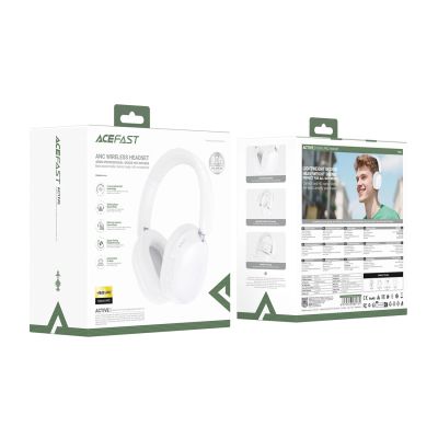 4. Acefast H12 Kabelloser On-Ear-Bluetooth-5.4-Kopfhörer mit ANC – Weiß