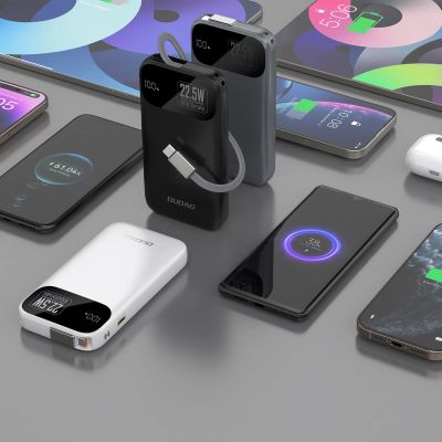 3. Dudao K31 10000 mAh 22,5 W PD Powerbank mit integriertem Kabel - Schwarz