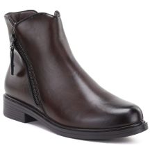 Gefütterte Damen-Lederstiefeletten in Schokoladenbraun Potocki JE19485ac
