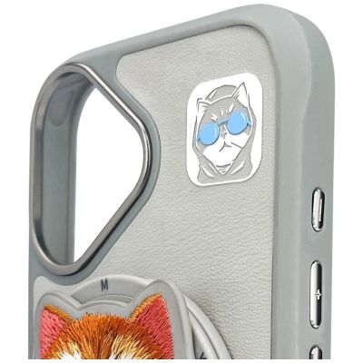 9. Nimmy Glasses Cool Cat MagSafe Case für iPhone 16 - Grau