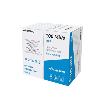 3. LANBERG UTP LAN-KABEL 100 MB/s 305 m CCA-DRAHT GRAU