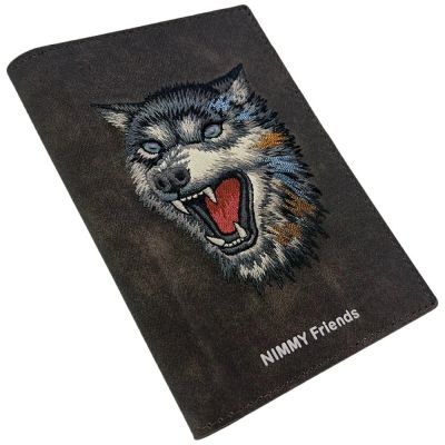 5. Nimmy Raptor Wolf Reisepass-/Geldbörsenhülle, Braun