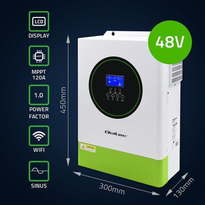 2. Modularer netzunabhängiger Hybrid-Solarwechselrichter 6,2 kVA 6,2 kW 120 A MPPT 12 BMS Sinus Wi-Fi-Option Leistungsfaktor 1,0