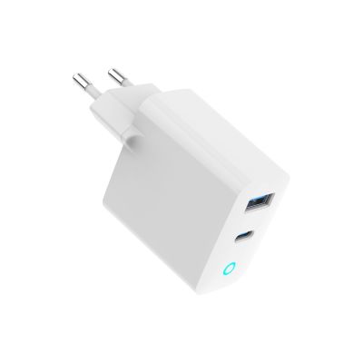 2. GEMBIRD 2-Port GAN (PD) USB (A+C) Schnellladegerät, 30 W, LED, Weiß