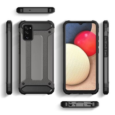 5. Hybrid Armor Case Tough Rugged Cover für Samsung Galaxy A03s schwarz