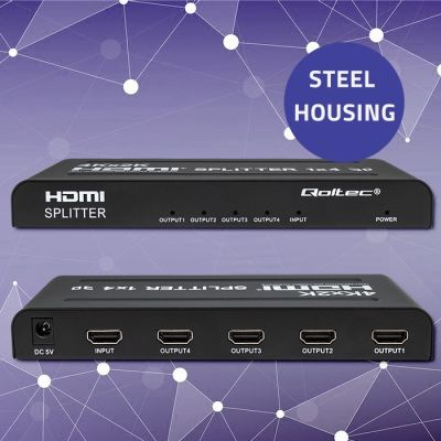 8. QOLTEC Splitter 4xHDMI 4Kx2K | 3,4 GB/s