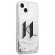 4. Karl Lagerfeld Liquid Glitter Big KL Hülle für iPhone 14 - Silber