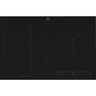 5. Mattes Induktionskochfeld ELECTROLUX EIS87453IZ Sense Boil+Fry SaphirMatt 77 cm schwarz, Farbe Schwarz
