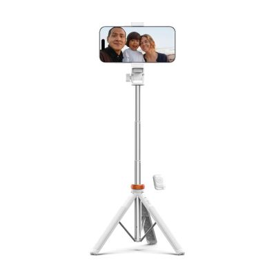 9. Tech-Protect L03S Bluetooth-Selfie-Stick mit Fernbedienung, Stativ bis 148 cm und 180 Kopf – Weiß