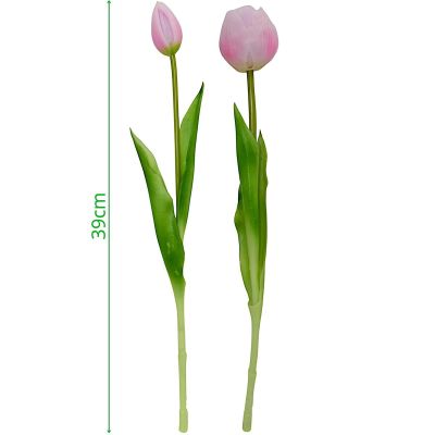 5. Strauß aus 5 rosa Pfingstrosen-Tulpen, 39 cm, naturgetreue Frühlingsdekoration
