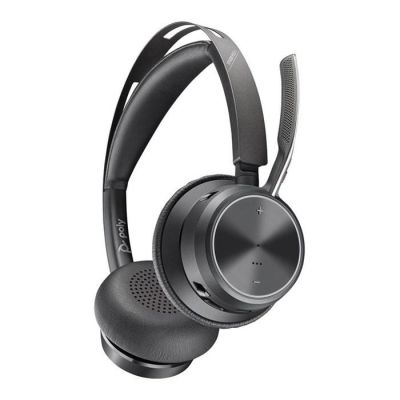 10. POLY Voyager Focus 2 USB-CC Headset mit USB-C/A-Adapter und Ladestation