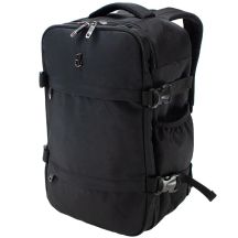 Schwarzer Flugzeug-Rucksack mit Laptopfach SEMI LINE