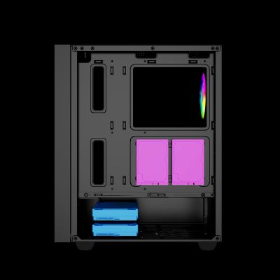 9. GEMBIRD FORNAX 4000 MIDI-TOWER-CASE (2x USB 3.0, 1x USB 2.0, HD-Audio, Seitenwand aus Glas, ARGB-Hintergrundbeleuchtung) SCHWARZ
