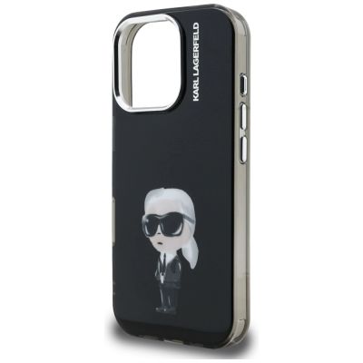 6. Karl Lagerfeld IML Aquarelle Karl & Logo MagSafe Hülle für iPhone 16 Pro Max - Schwarz