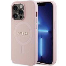 Guess GUHMP14LPSAHMCP Hülle für iPhone 14 Pro – rosa Saffiano MagSafe