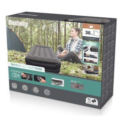 32. Bestway 671BT Luftmatratze, Einzelmatratze, Schwarz, Grau, Unisex