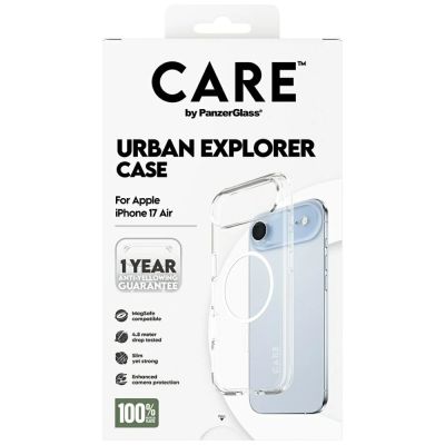 5. CARE by PanzerGlass Flagship Urban Explorer Case mit weißem MagSafe für iPhone Air – Transparent