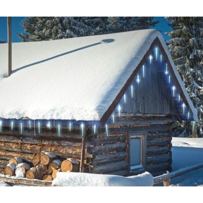 4. Lampen, Lichtvorhänge, eisig, für den Außenbereich, 72 LEDs, kaltweiß, mit Zeitschaltuhr