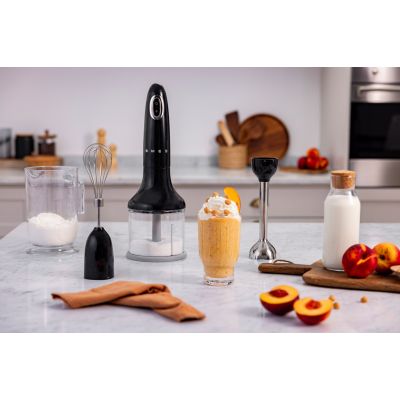 10. Smeg HBF03BLEU (101121) Stabmixer 700W Schwarz, Edelstahl