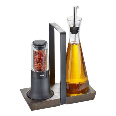 4. GEFU X-PLOSION Öl-/Essigspender 0,25 l Glas, Silikon, Edelstahl Transparent