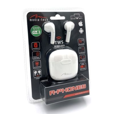 9. Media Tech MT3589W Kopfhörer (In-Ear; Bluetooth; mit integriertem Mikrofon; schwarz)
