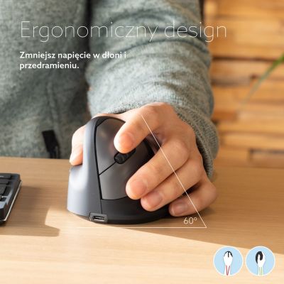 7. Ergonomische R-Go Pele HE Bluetooth-Maus für Linkshänder, sidabrina