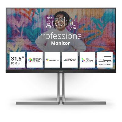 AOC U32U3CV Computermonitor 80 cm (31,5") 3840 x 2160 px 4K Ultra HD LCD Schwarz