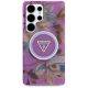 3. Guess Glitzerblumen-Dreieckknöpfe MagSafe-Hülle für Samsung Galaxy S25 Ultra – Lila
