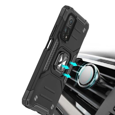 6. Wozinsky Ring Armor Tough Hybrid Case Cover + Magnethalterung Mi Poco M4 Pro 5G / Redmi Note 11 5G (China) / Redmi Note 11T 5G / Redmi Note 11S 5G Schwarz