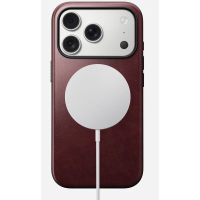 2. Nomad Moderne Lederhülle für 16 cm (6,3") Mobiltelefone, Burgunderrot