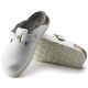 7. Birkenstock Boston ESD White Damen Clogs Naturleder schmale medizinische Hausschuhe (0061378)