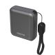 Dudao K22+ Ultrakompakte Powerbank 10000 mAh 22,5 W USB-C mit Anhänger/Kabel - Grau