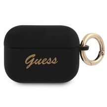 Guess GUAPSSSK AirPods Pro Cover schwarz/schwarz Silikon Vintage Script