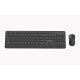 2. GEMBIRD Kabelloses Slim Pro Business-Schreibtisch-Tastatur- und Maus-Set, Schwarz, US-Layout