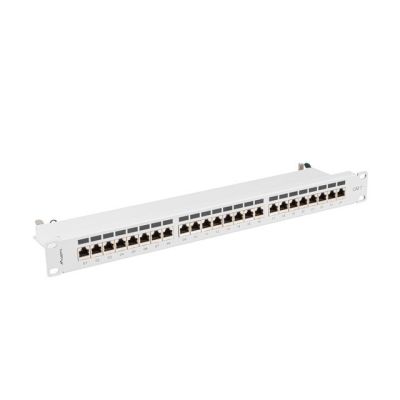 LANBERG Patchpanel, 24 Ports, 1 HE, 19" CAT.7 FTP, Grau, PPS7-1024-S