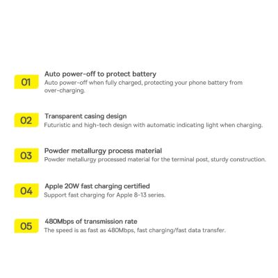 23. Baseus CATS000003 Lightning – USB-C-Kabel 20 W 480 Mbit/s 1 m – blau