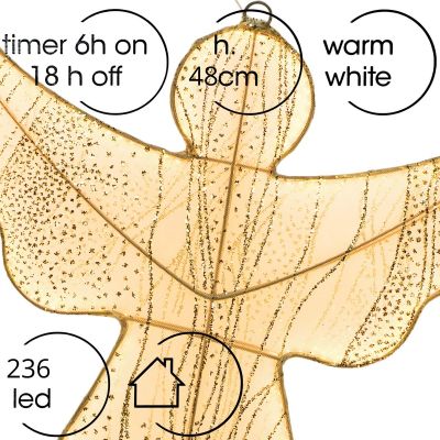 3. Dekorativer Engel zum Aufhängen, 48 cm, 236 LEDs