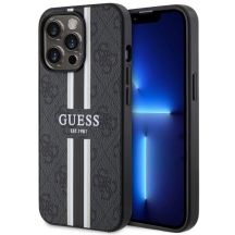 Guess GUHMP13LP4RPSK iPhone 13 Pro / 13 6,1" schwarz/schwarzes Hardcase 4G bedruckte Streifen MagSafe