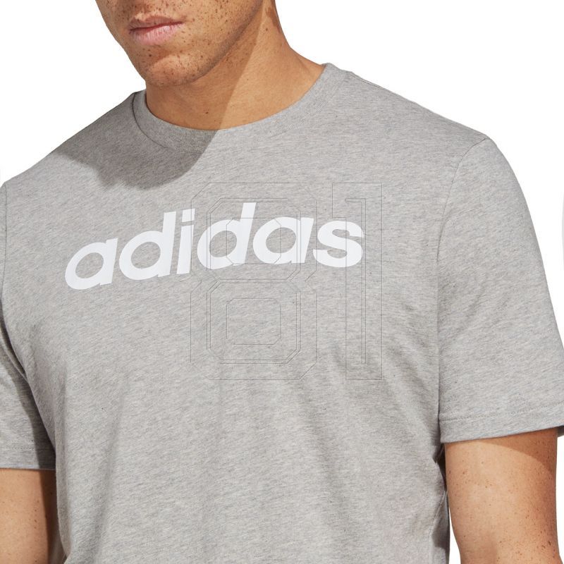 5. adidas Essentials Single Jersey Linear Logo-T-Shirt mit Stickerei M IC9277