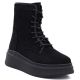 Schwarze Wildleder-Ankle-Boots für Damen mit dickem Plateau, Modell M.Daszyński SA257-1