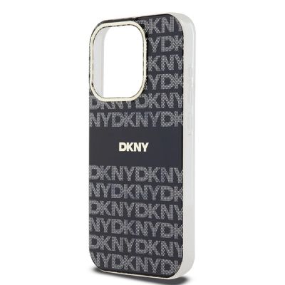 6. DKNY IML Mono & Stripe MagSafe Hülle für iPhone 14 Pro – Schwarz