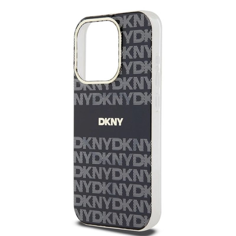 6. DKNY IML Mono & Stripe MagSafe Hülle für iPhone 14 Pro – Schwarz